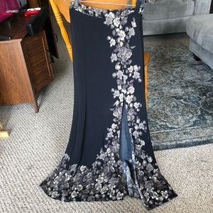 Black and floral Free People Maxi Skirt